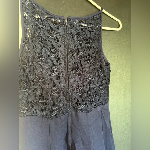 Vintage 90's Jessica McClintock Blue Crochet Maxi Party Prom Dress Size 8 - Picture 5 of 11